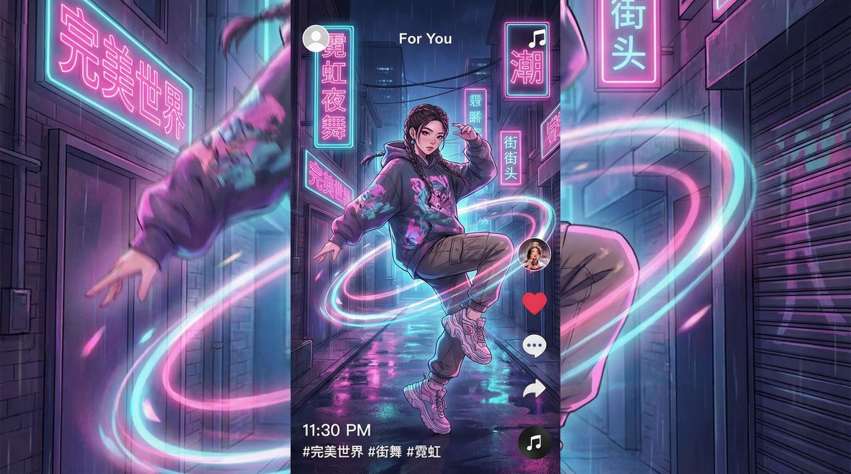 抖音风黑料：霓虹夜舞·街舞挑战